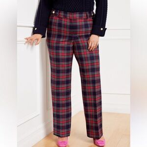 Talbots Red and Green Dress Pants GREENWICH WIDE LEG DASHING PLAID 18W Preppy